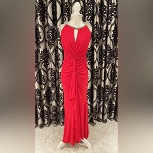 Nicole Bakti red embellished gown XS